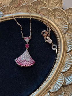 Pink solid silver necklace
