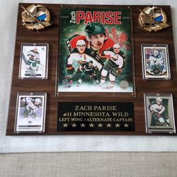 Zach Parise Plaque With Cards