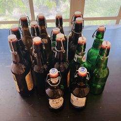 16 Swing-Top Glass Bottles for Kombucha Brewing - Flip-Top Seals, Airtight, Reusable Fermenters! 
