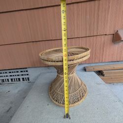 Peacock Rattan Plant/End Table
