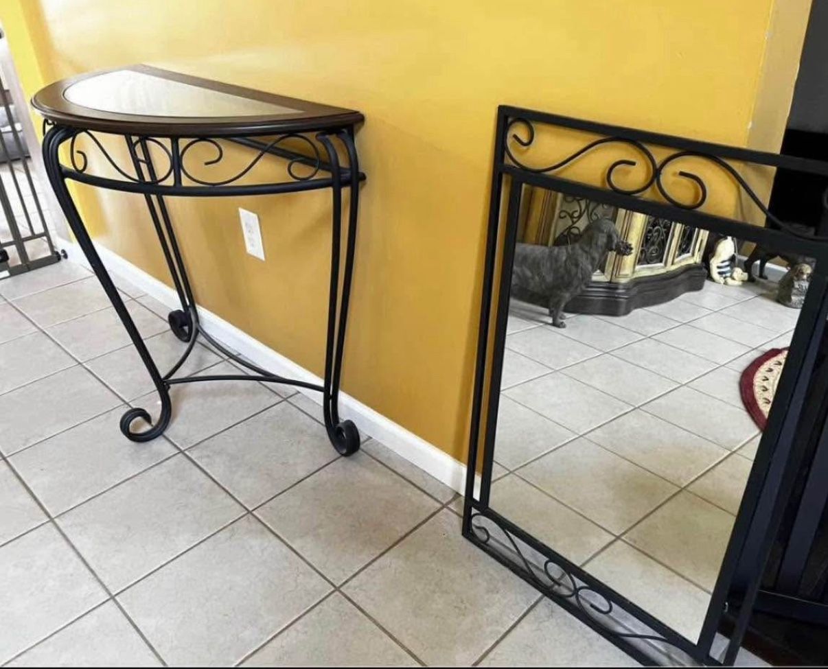 Console Table & Mirror Set