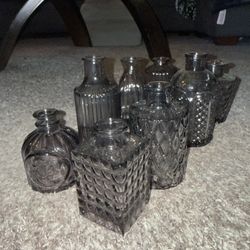 Black Bud Vases - 8 Pieces