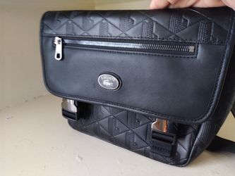 Lacoste Authentic Black Leather Cross Bag