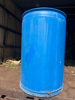 Blue empty barrels