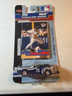 Vintage Derek Jeter New York Yankees Toy Car and Card, Made by Fleer Collectibles 2003