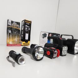 5pcs Flashlight Portable Lamp With Built-in Battery USB Rechargeable LED Flashlights
