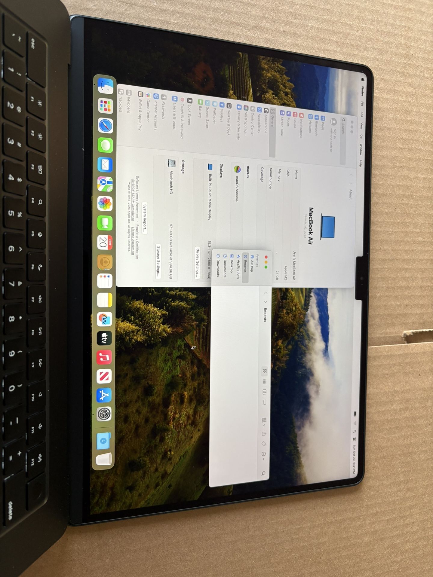 MacBook Air 15-inch M2 2023 24GB 1TB Cycle=1 100% Battery