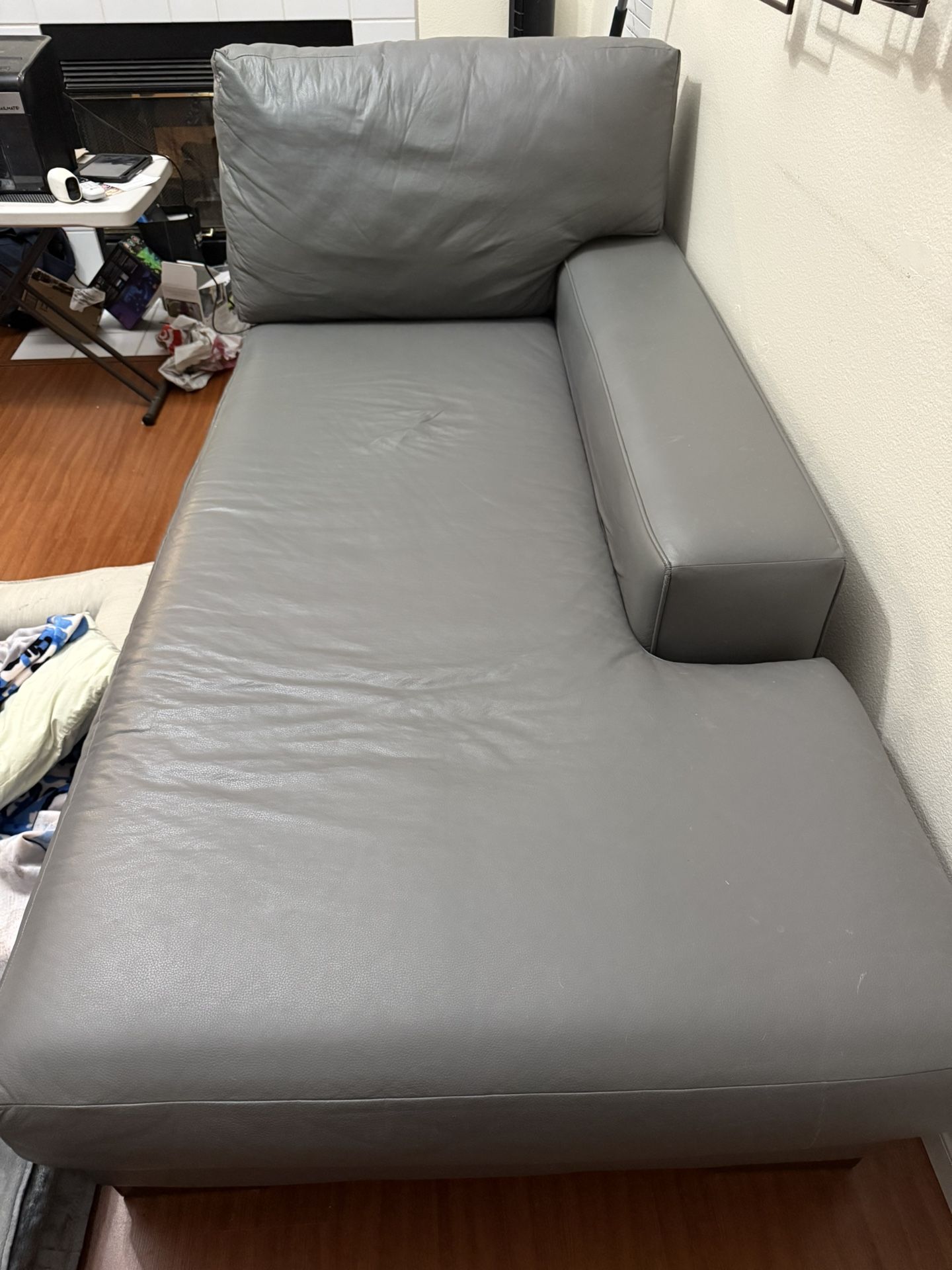 Grey Leather Couch