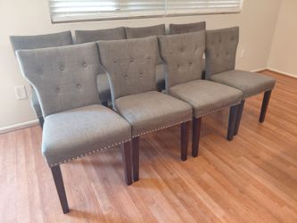Sage-Green Dining Chairs (set of 8) - Moving Sale ($160)