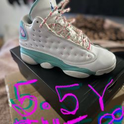 Jordan 13 Retro White Soar Green Pink