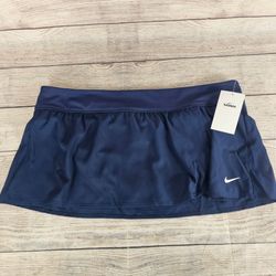 Nike Women's Swim Skirt Navy Blue Solid Logo Bottom NESS8203-440 Size XXL $56