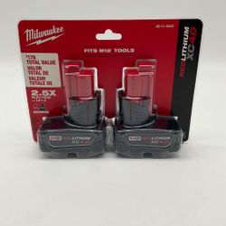 *NEW* *SEALED* Milwaukee M12 12-Volt Lithium-Ion XC Extended Capacity 4.0 Ah Battery Pack (2-Pack)