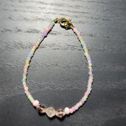 Handmade Beaded Pink Small Bracelet 