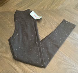 NWT Cat & Jack Girls Black Sparkle Leggings Size 6/6X