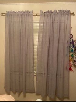BRAND NEW! Grey Sheer Curtain Set 54” X 72”