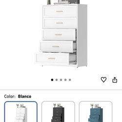 white five metal dresser