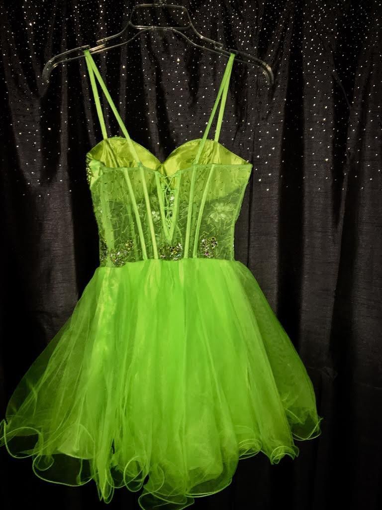 NEON GREEN CORSET FORMAL DRESS SIZE 0