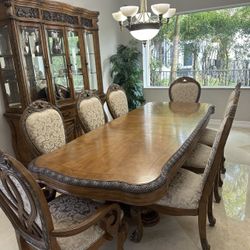 Dining Set With 8 Chairs And Cabinet From Eldorado Furniture 