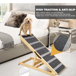 Dog Ramp, Folding Pet Ramp for Bed Suitable for Small & Large Old Dogs & Cats - 41.33" Long Portable Paw Ramp High Traction Dog Ramps for Car, SU