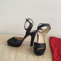 Christian Louboutin Black Strapped Heels Size 6.5