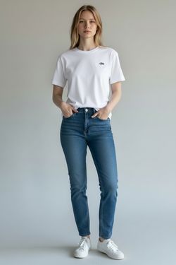 White t-shirt available in sizes S, L and XL