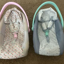 Doll Baby Car Seats 2 Babies Twins Boy & Girl Pretend Play