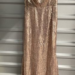 Sz 4 Rose Gold Bridesmaid Dress-Worn Once!