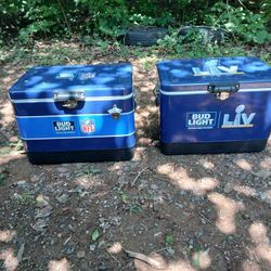 Metal Bud Light Coolers - 2 total