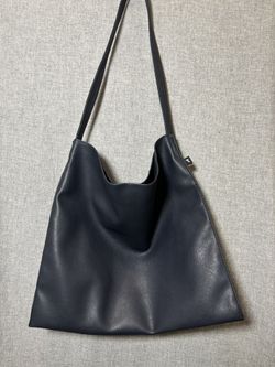 Hobo Shoulder Bag Purse Vegan Leather Soft Navy Blue Large Spacious Interior New