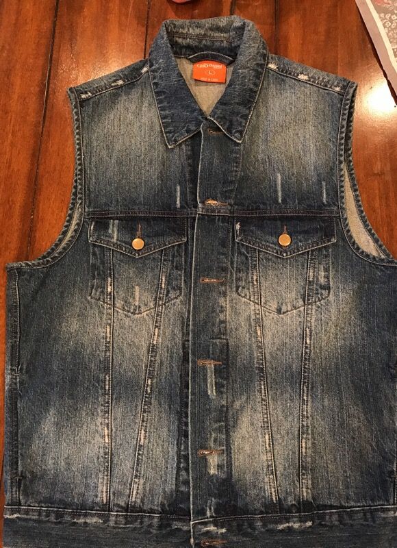 Denim riding vest...brand new!