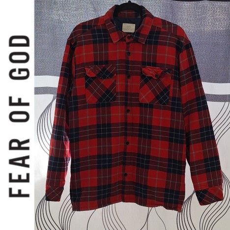 Fear Of God Collection One 2015-2016 FOG Red/Blue Plaid Button Down Jacket