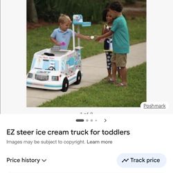 Battery powered EZ Steer Ice Cream truck for Toddlers