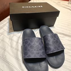 Brand New Blue Coach slides Size 11