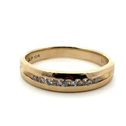 Men’s  10k Yellow Gold Diamond Band .27CTW Ring Size 10 GP3119556