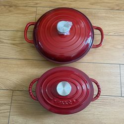 Red Cast Iron Dutch Oven