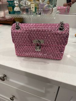 Authentic Pink Kurt Geiger London Mini Brixton Crystal Lock Bag