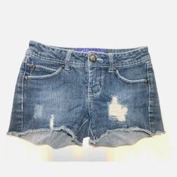Miley Cyrus Max Azria Juniors 1 Denim Jean Stretch Short Shorts Distressed