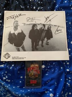 Super rare Andy Battye item and Metallica Fan Club Photo and Van Halen Monsters Of Rock Staff Pass