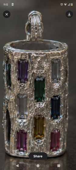 Silver & Studded Gemstone Lighter Holder Pendants