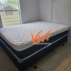 QUEEN PILLOW TOP MATTRESS WITH BOX SPRING 2PC. -BED FRAME ISN'T AVAILABLE