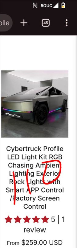 Tesla cyber truck parameter lighting kit