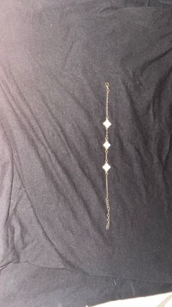 Gold Chain Bracelet with Clover Charms
