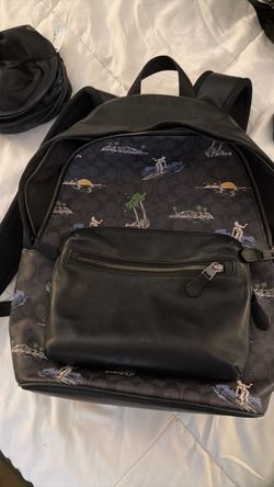 Coach Signature Canvas Backpack with Hawaiian Print