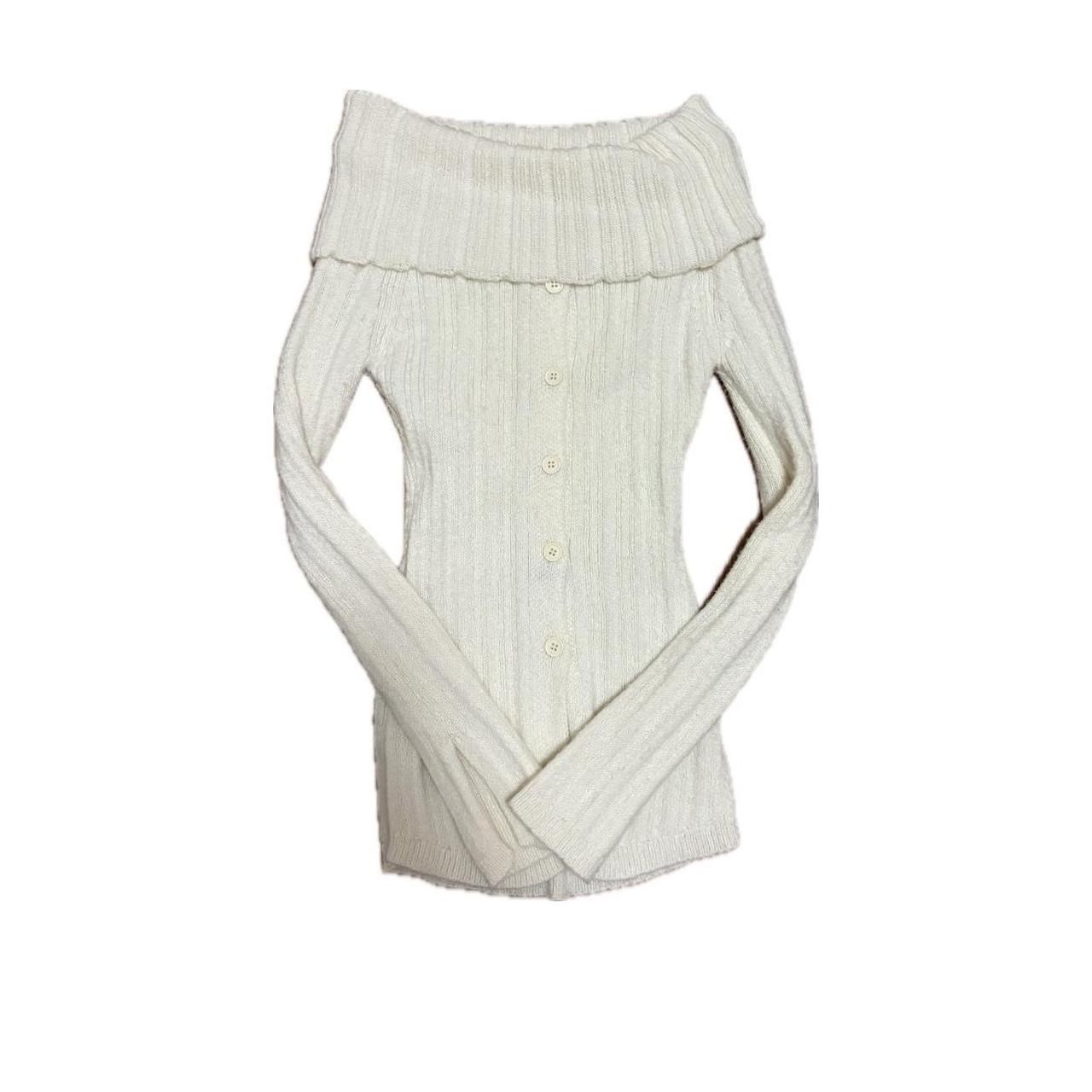 cream off the shoulder sweater