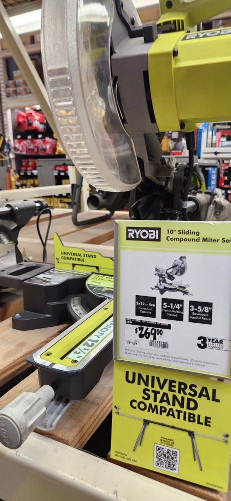 brand new ryobi 10in Sliding compound miter saw