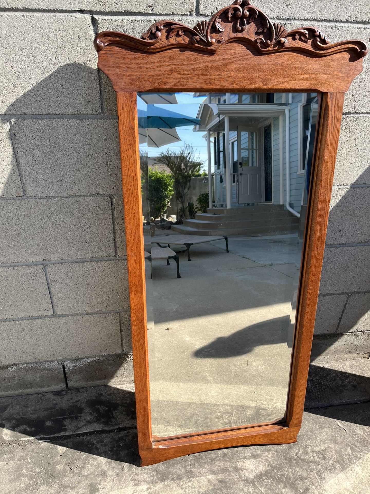 Antique Solid Oak Mirror Early 1900’s