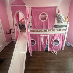 Pink Twin Loft  Bed  