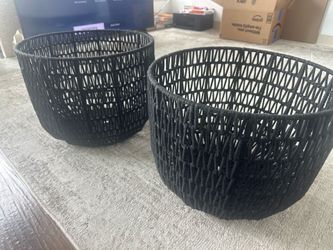 Studio McGee Black Rope Storage Baskets (Set of 2)