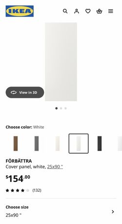 Brand New. Ikea Cover panels 25x90. 3 Available. White.