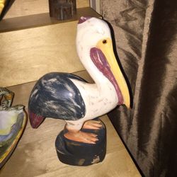 Hand carved wood pelican. Best offer